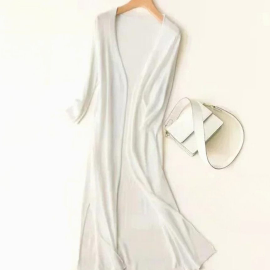 Lyra | Women’s Lightweight Open-Front Side-Slit Long Cardigan