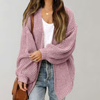 Nora | Women’s Open-Front Chunky Ribbed Balloon-Sleeve Cardigan