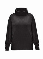Vivienne | Women’s Cowl-Neck Button-Cuff Ribbed Knit Sweater