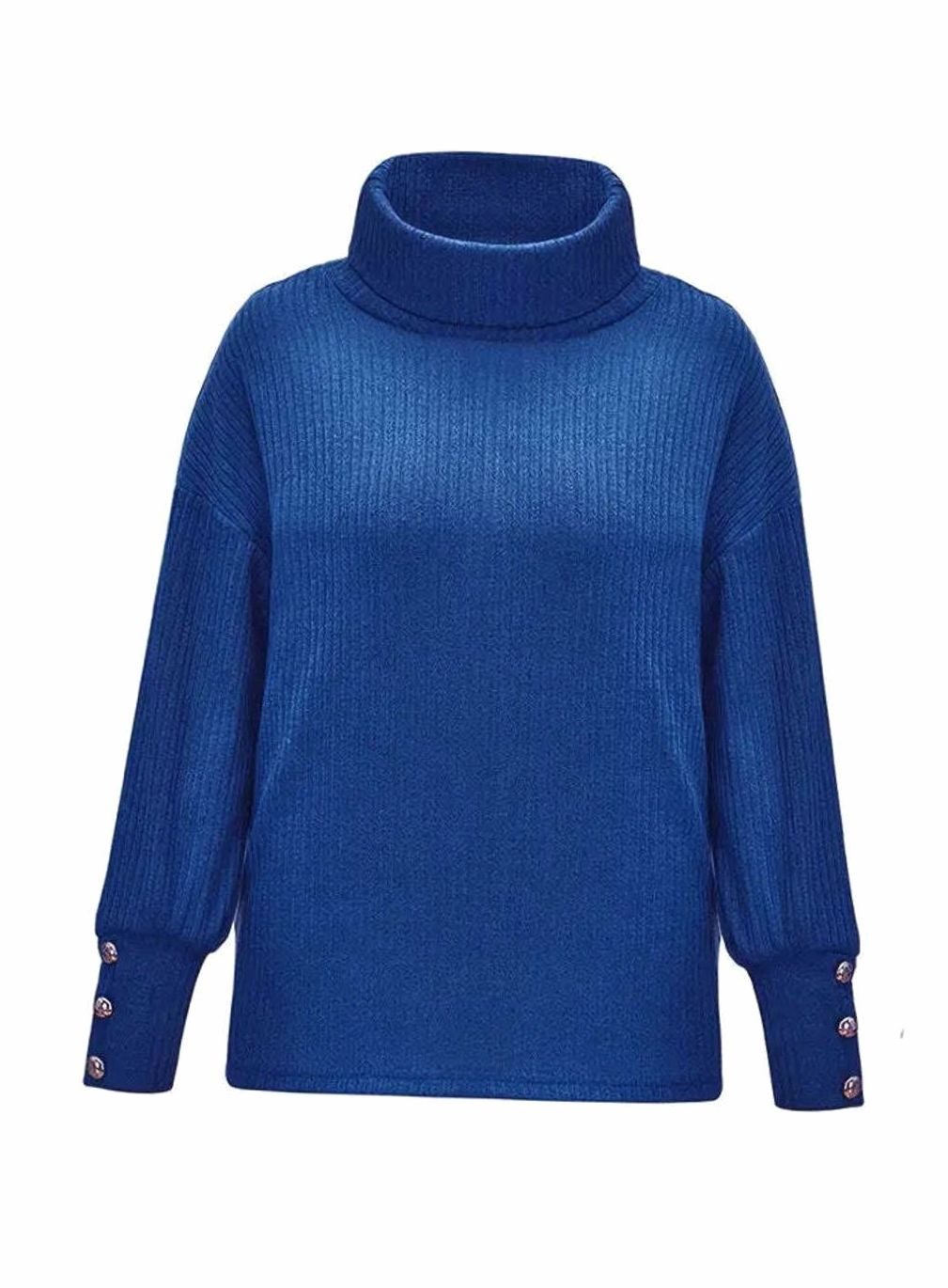 Vivienne | Women’s Cowl-Neck Button-Cuff Ribbed Knit Sweater