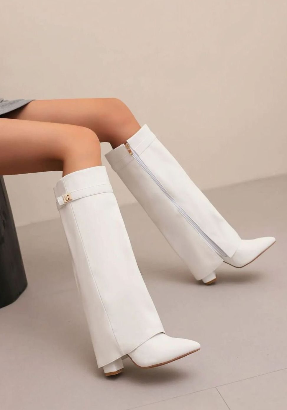 Vienna | Women’s Fold-Over Pointed-Toe Lock Tall Gaiter Boots