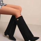 Vienna | Women’s Fold-Over Pointed-Toe Lock Tall Gaiter Boots