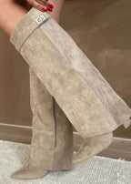 Vienna | Women’s Fold-Over Pointed-Toe Lock Tall Gaiter Boots