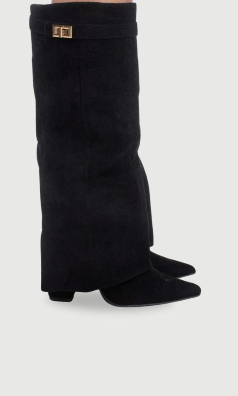 Sloane | Women’s Fold-Over Gaiter Pointed-Toe Knee-High Boots