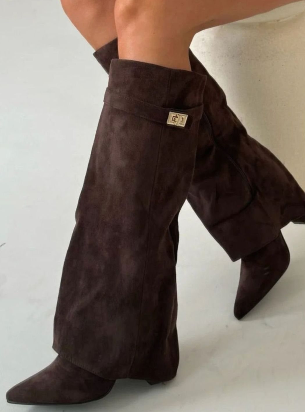 Sloane | Women’s Fold-Over Gaiter Pointed-Toe Knee-High Boots