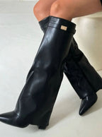 Sloane | Women’s Fold-Over Gaiter Pointed-Toe Knee-High Boots