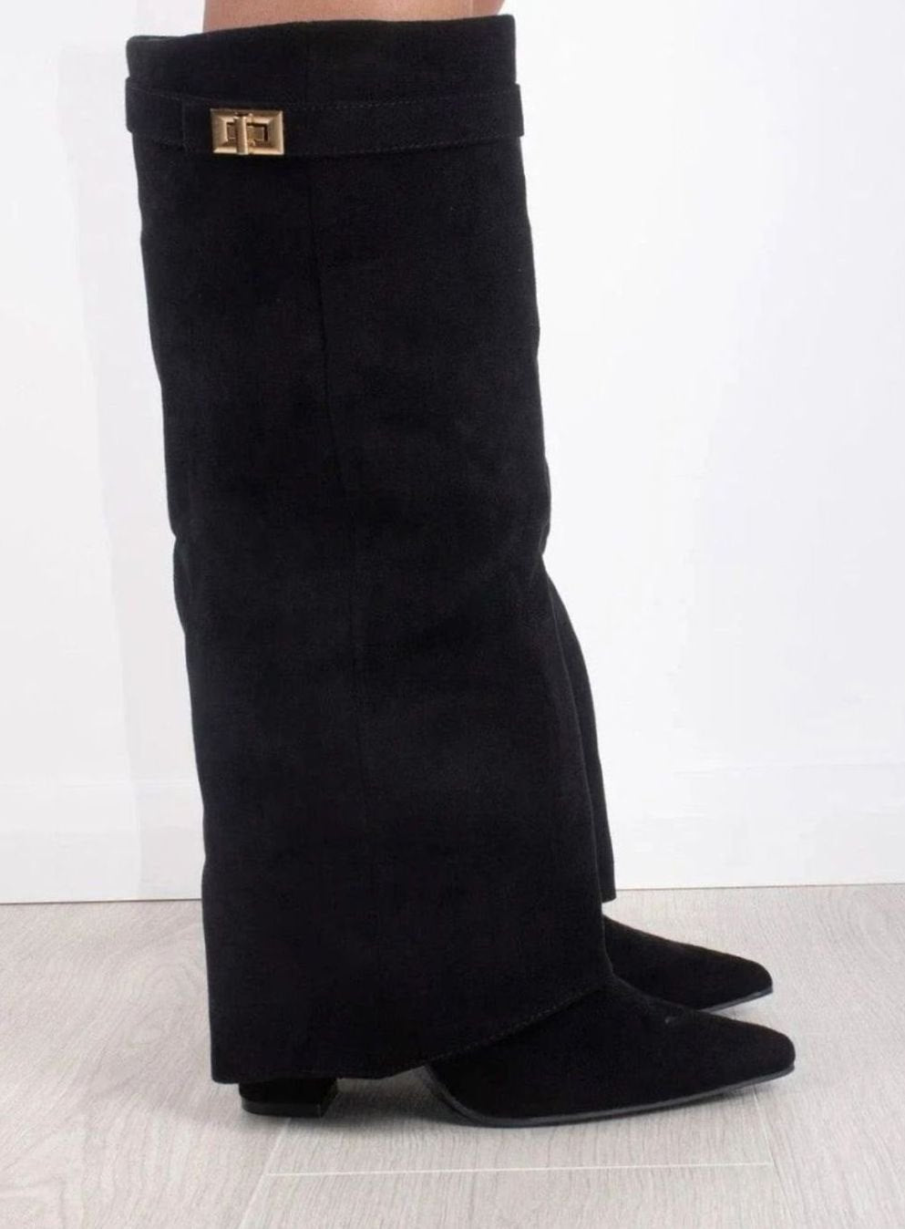 Sloane | Women’s Fold-Over Gaiter Pointed-Toe Knee-High Boots