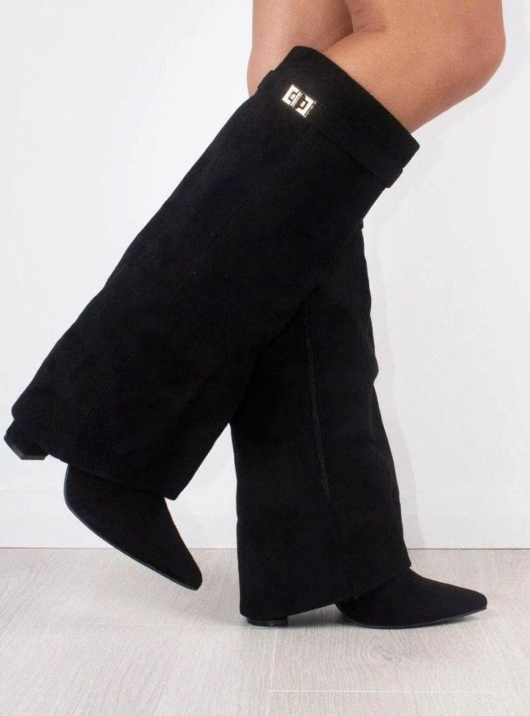 Sloane | Women’s Fold-Over Gaiter Pointed-Toe Knee-High Boots