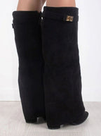 Sloane | Women’s Fold-Over Gaiter Pointed-Toe Knee-High Boots