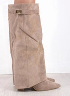 Sloane | Women’s Fold-Over Gaiter Pointed-Toe Knee-High Boots