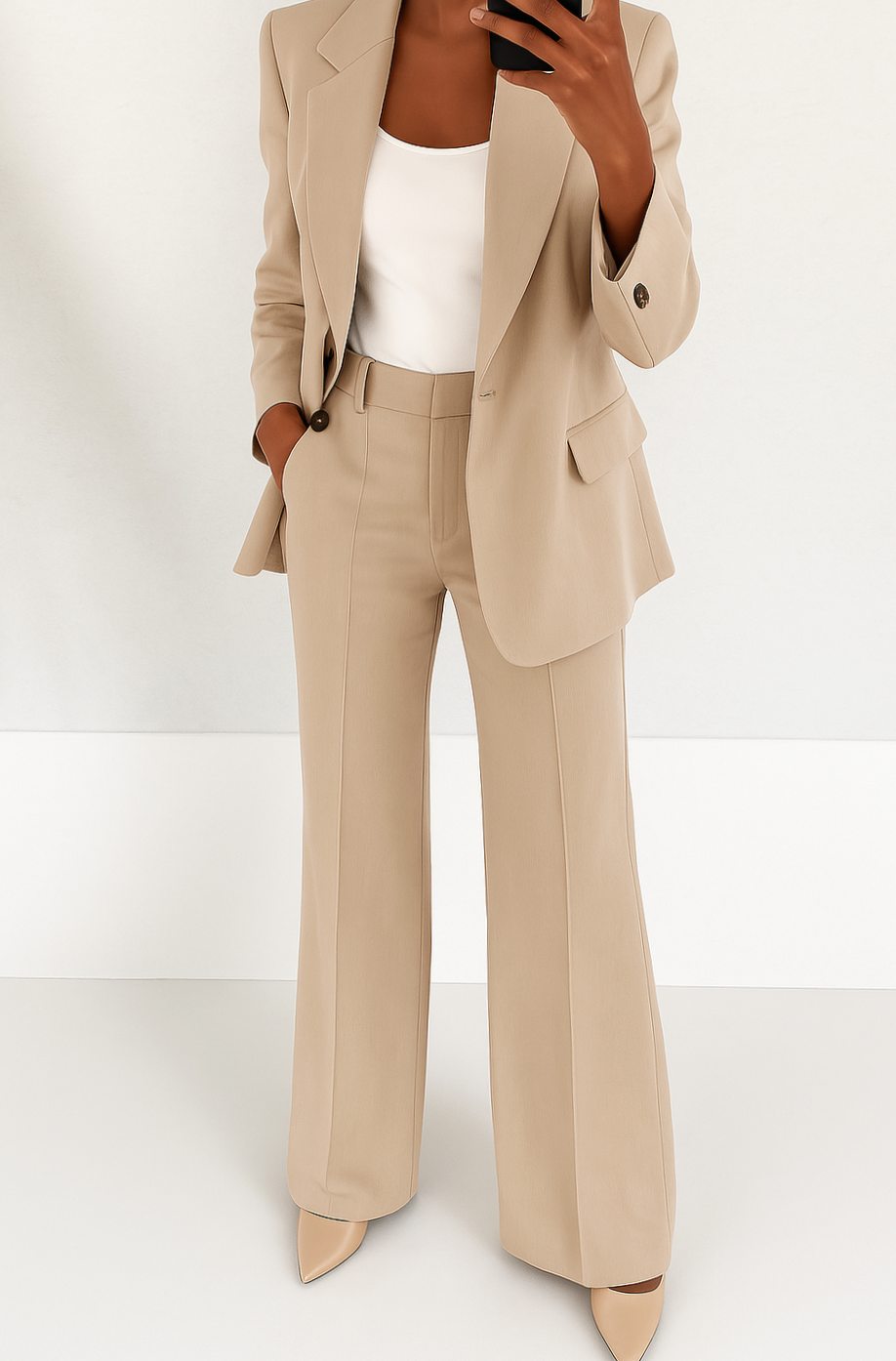 Camille | Women’s Single-Button Peak-Lapel Trouser Suit Set