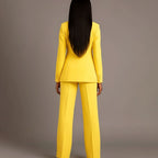 Bianca | Women’s Ivory Single-Button Tailored Blazer & Wide-Leg Suit Set