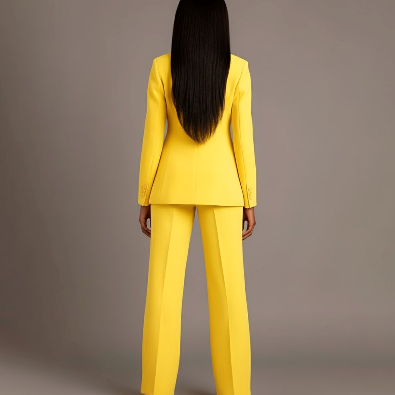 Bianca | Women’s Ivory Single-Button Tailored Blazer & Wide-Leg Suit Set