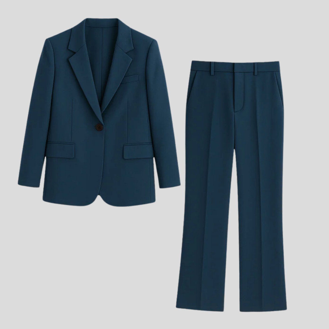 Vivian | Women’s Single-Button Tailored Blazer & Straight-Leg Trouser Suit Set