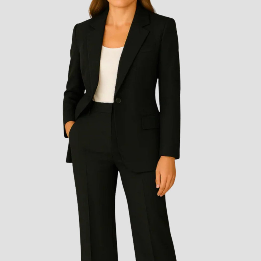 Vivian | Women’s Single-Button Tailored Blazer & Straight-Leg Trouser Suit Set