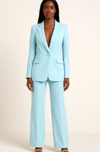 Camilla | Women’s Single-Button Blazer & Wide-Leg Pantsuit Set