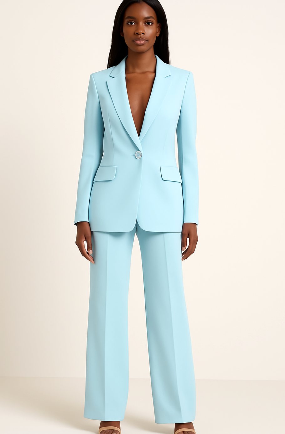 Camilla | Women’s Single-Button Blazer & Wide-Leg Pantsuit Set