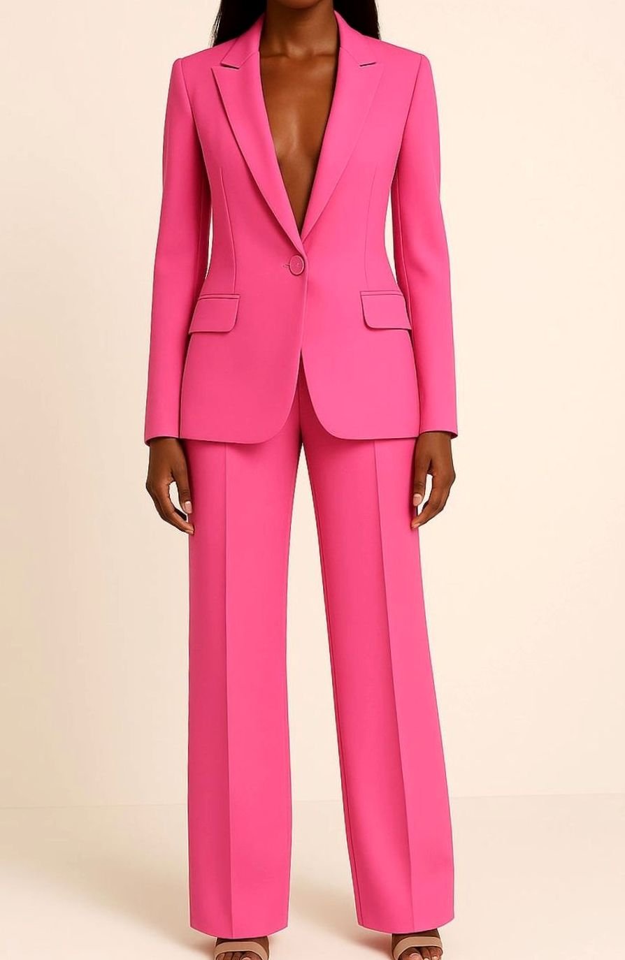 Camilla | Women’s Single-Button Blazer & Wide-Leg Pantsuit Set