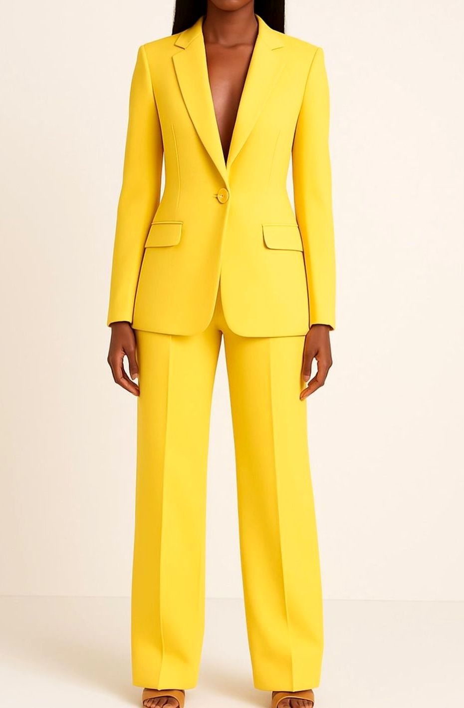 Camilla | Women’s Single-Button Blazer & Wide-Leg Pantsuit Set