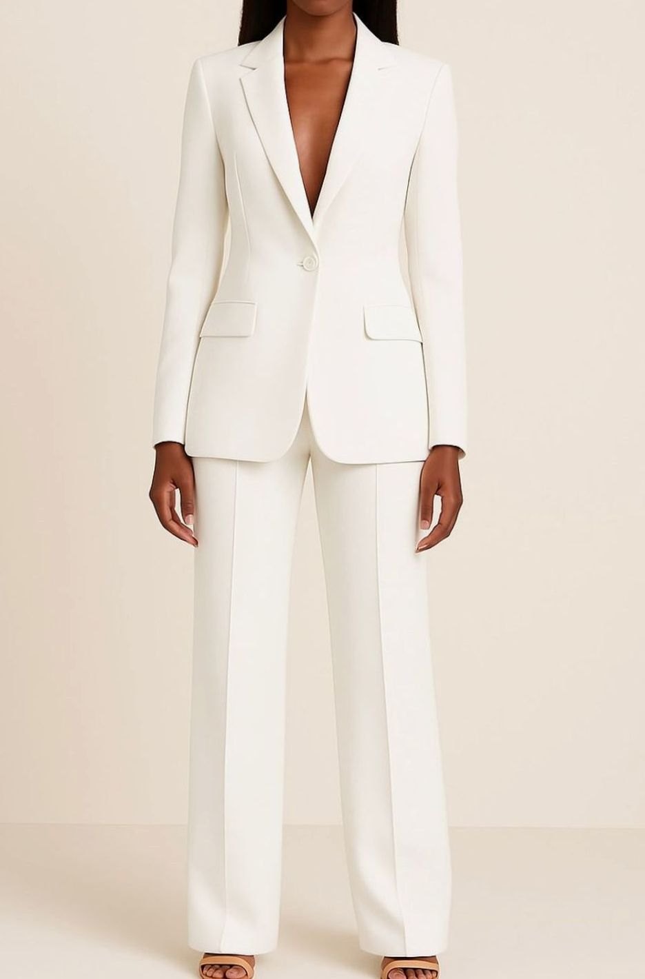 Camilla | Women’s Single-Button Blazer & Wide-Leg Pantsuit Set