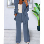 Clara | Women’s Notch-Lapel Blazer & Wide-Leg Trouser Suit Set