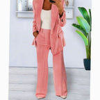 Clara | Women’s Notch-Lapel Blazer & Wide-Leg Trouser Suit Set