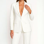 Victoria | Women’s Single-Button Tailored Blazer & Wide-Leg Suit Set