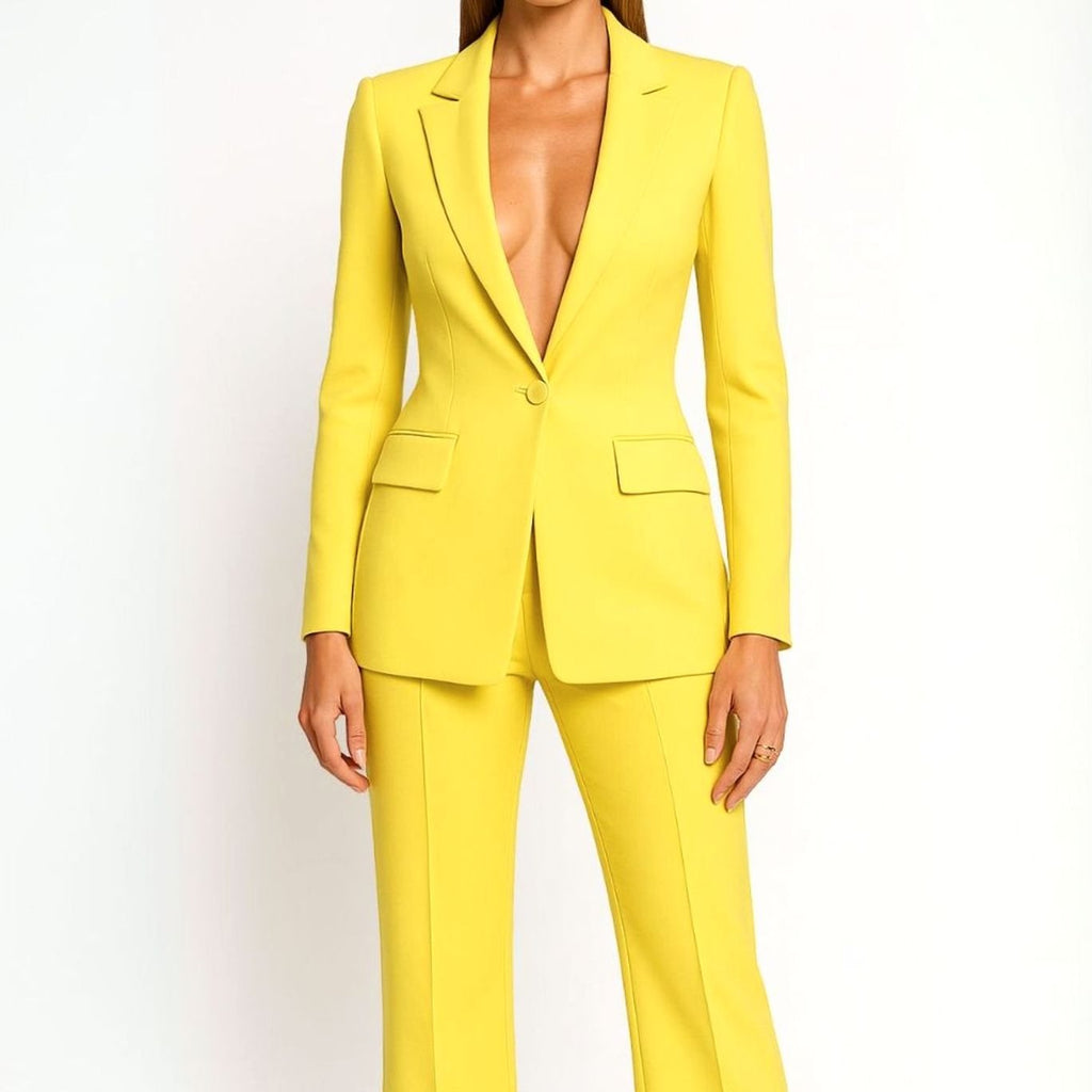Victoria | Women’s Single-Button Tailored Blazer & Wide-Leg Suit Set