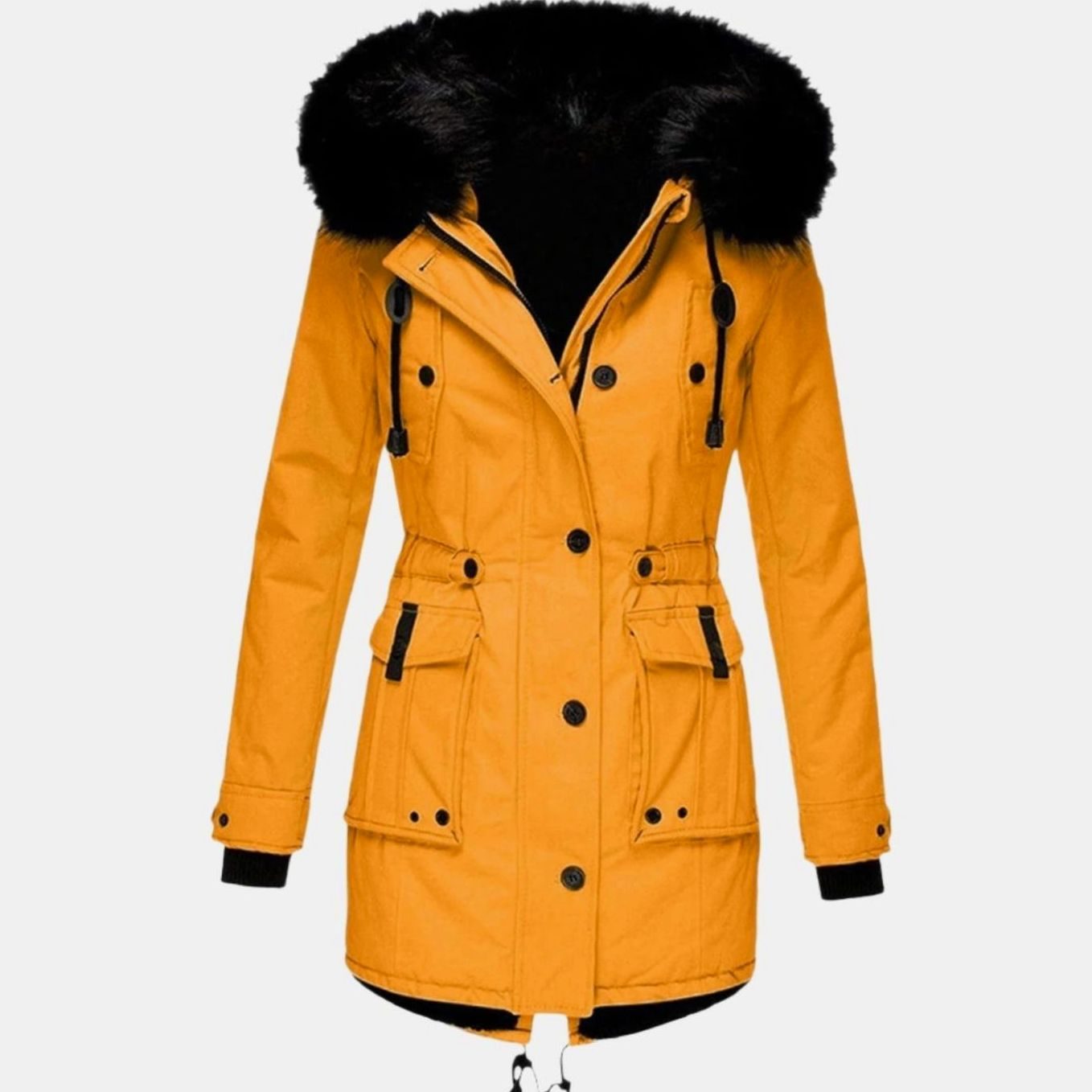 Astrid | Women’s Faux-Fur Hooded Drawstring Fleece-Lined Winter Parka