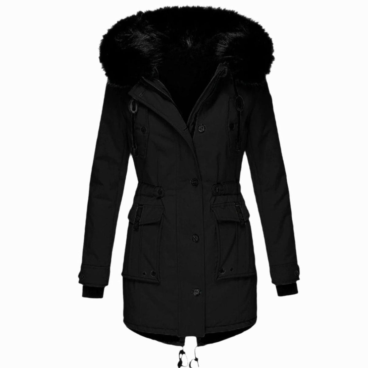 Astrid | Women’s Faux-Fur Hooded Drawstring Fleece-Lined Winter Parka