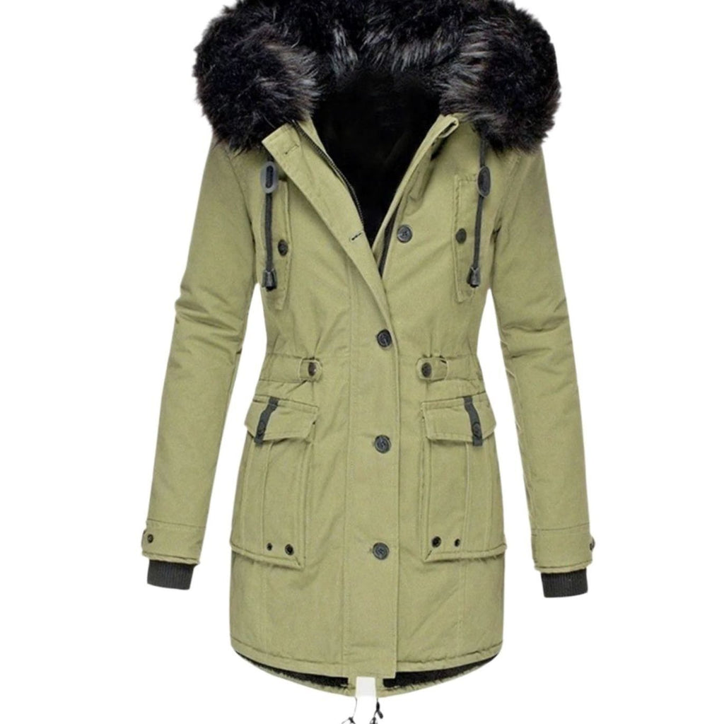 Astrid | Women’s Faux-Fur Hooded Drawstring Fleece-Lined Winter Parka
