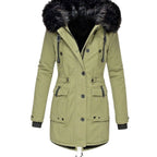 Astrid | Women’s Faux-Fur Hooded Drawstring Fleece-Lined Winter Parka