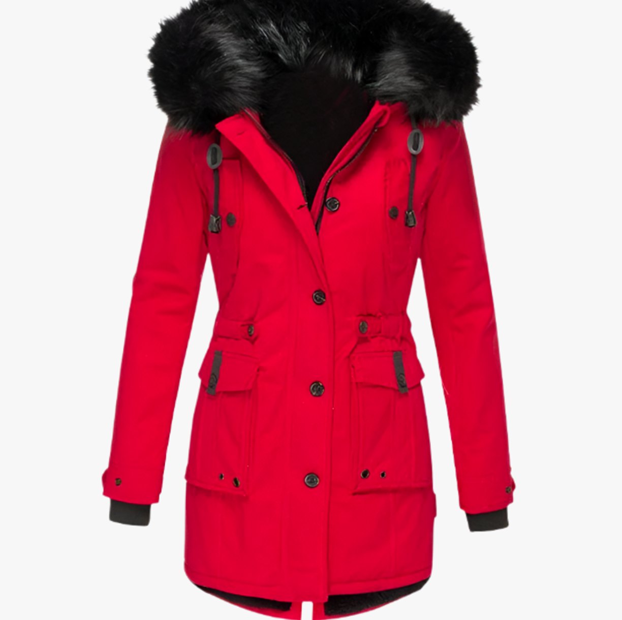 Astrid | Women’s Faux-Fur Hooded Drawstring Fleece-Lined Winter Parka