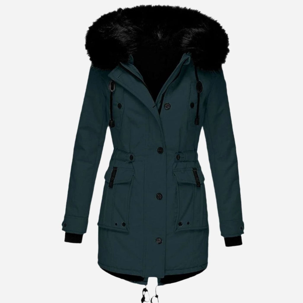 Astrid | Women’s Faux-Fur Hooded Drawstring Fleece-Lined Winter Parka