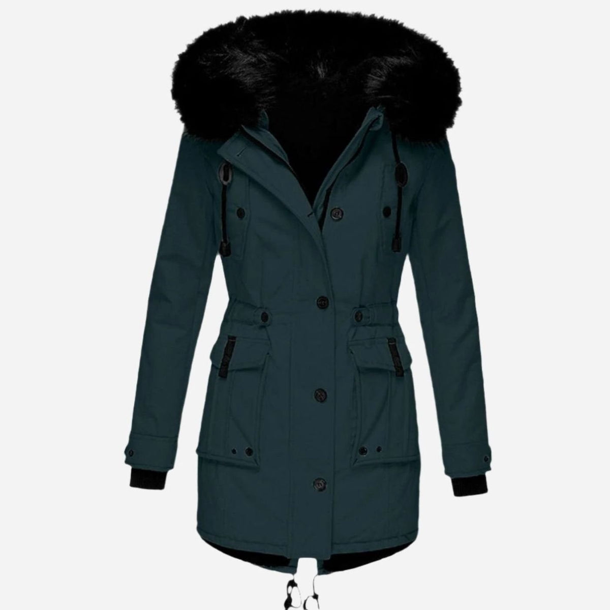 Astrid | Women’s Faux-Fur Hooded Drawstring Fleece-Lined Winter Parka