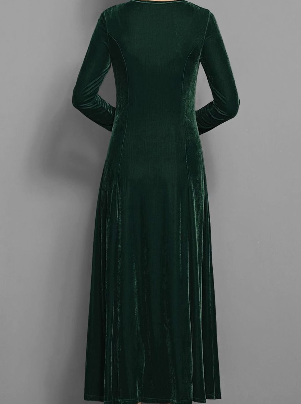 Vivienne | Women’s 3/4-Sleeve Scoop-Neck Velvet A-Line Maxi Dress