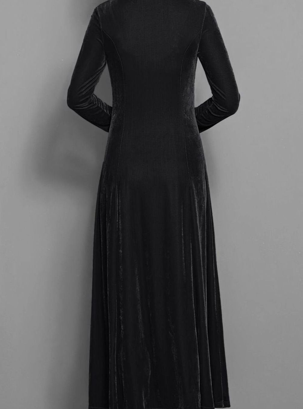 Vivienne | Women’s 3/4-Sleeve Scoop-Neck Velvet A-Line Maxi Dress