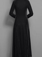 Vivienne | Women’s 3/4-Sleeve Scoop-Neck Velvet A-Line Maxi Dress