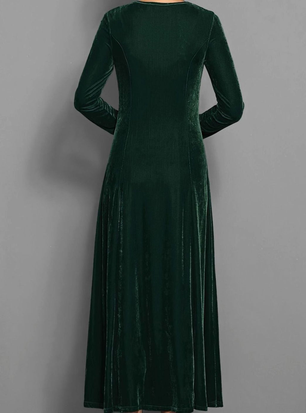 Vivienne | Women’s 3/4-Sleeve Scoop-Neck Velvet A-Line Maxi Dress