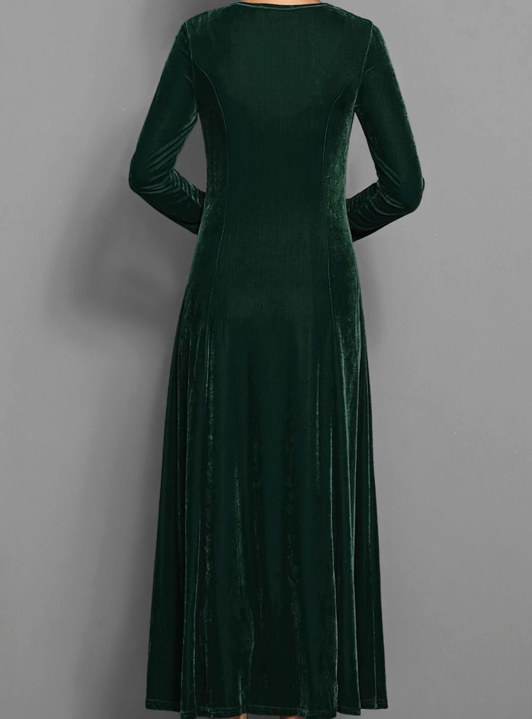 Vivienne | Women’s 3/4-Sleeve Scoop-Neck Velvet A-Line Maxi Dress