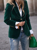 Colette | Women’s Plush Velvet Single-Button Tailored Blazer