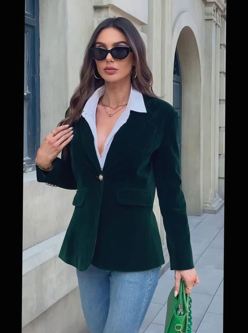 Colette | Women’s Plush Velvet Single-Button Tailored Blazer