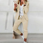 Valerie | Women’s Open-Front Blazer & Drawstring Pant Set