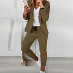 Valerie | Women’s Open-Front Blazer & Drawstring Pant Set