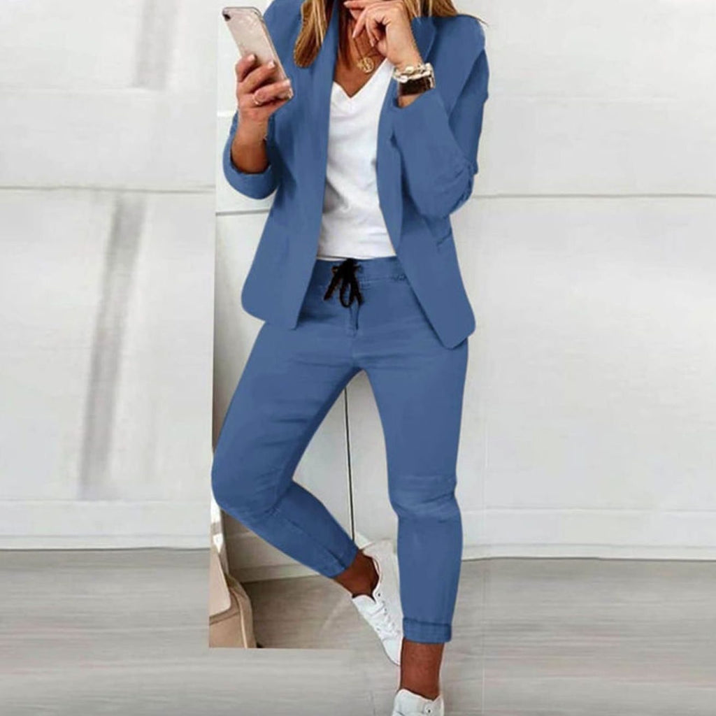 Valerie | Women’s Open-Front Blazer & Drawstring Pant Set