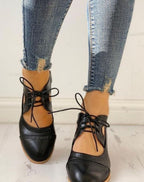 Genevieve | Women’s Cutout Brogue Lace-Up Block Heel Pumps