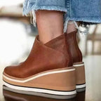 Kinsley | Women’s Platform Wedge Leather Ankle Boots