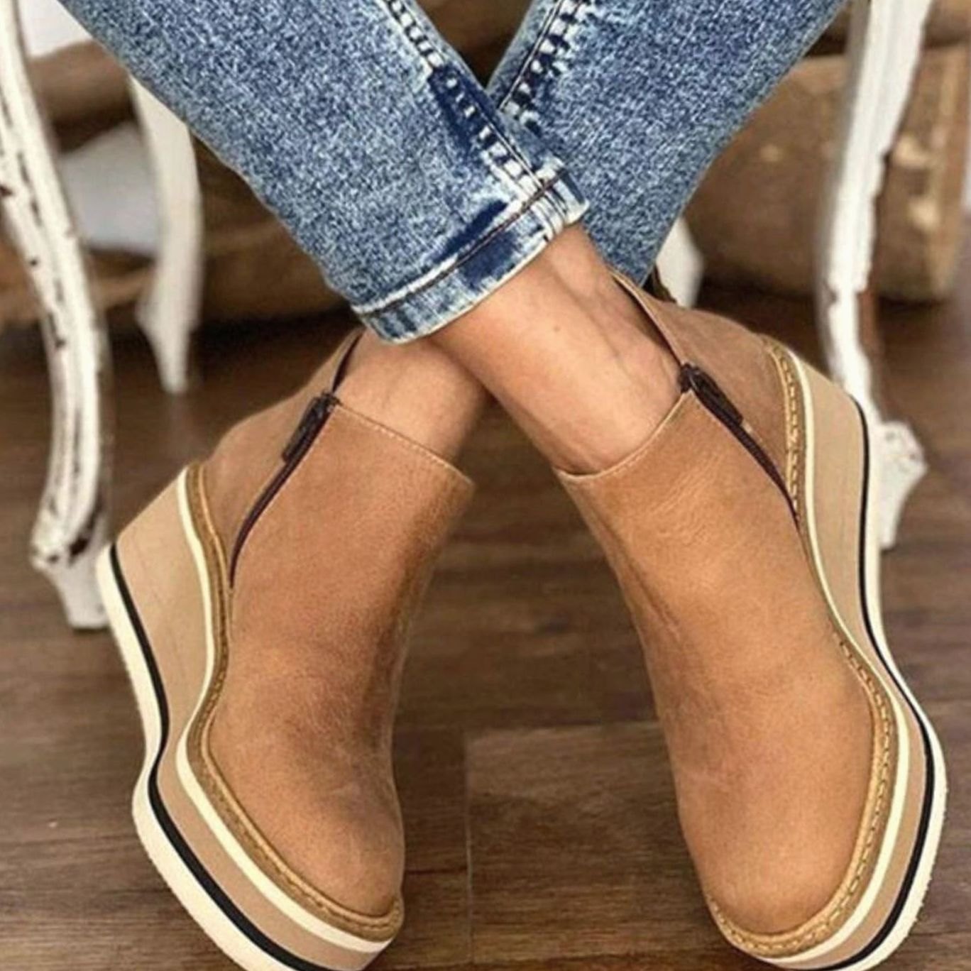 Kinsley | Women’s Platform Wedge Leather Ankle Boots