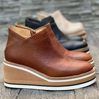 Kinsley | Women’s Platform Wedge Leather Ankle Boots