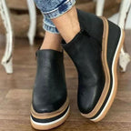 Kinsley | Women’s Platform Wedge Leather Ankle Boots